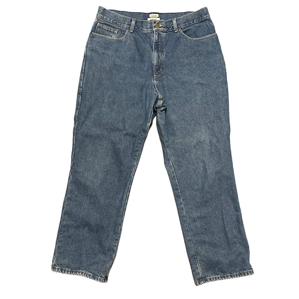 L.L. Bean Original Fit Double Flannel-Lined Denim Jeans Womens Size 18 Reg